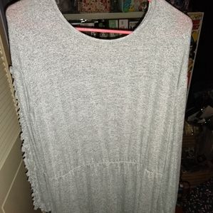 Long sleeve 18/20 ruffled sleeve grey dress